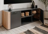 TV-Lowboard Kampen in grau und Artisan Eiche 138 cm