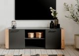 TV-Lowboard Kampen in grau und Artisan Eiche 138 cm