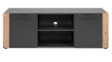 TV-Lowboard Kampen in grau und Artisan Eiche 138 cm