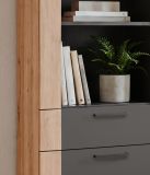 Highboard Kampen in grau und Artisan Eiche 100 x 155 cm