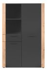 Highboard Kampen in dunklem Grau mit Artisan Eiche, 100 x 155 cm