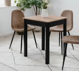 Esstisch Prag in Artisan Eiche und schwarz 60 x 67 cm