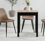 Esstisch Prag in Artisan Eiche und schwarz 60 x 67 cm