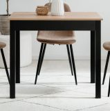 Esstisch Prag in Artisan Eiche und schwarz 90 x 67 cm