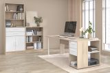 B�rom�bel Set Remote in Eiche und Wei� mit Schreibtisch, Container und Stauraumregal