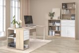 B�rom�bel Set Remote in Eiche und Wei� mit Schreibtisch, Container und Stauraumregal