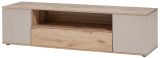 TV-Lowboard Cathlyn in Viking Eiche und Kaschmir TV Unterteil mit gefr�sten Rillen 160 x 42 cm