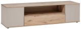 TV-Lowboard Cathlyn in Viking Eiche und Kaschmir TV Unterteil mit gefr�sten Rillen 160 x 42 cm