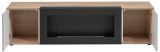 TV-Lowboard Cathlyn in Viking Eiche und Kaschmir TV Unterteil mit Ethanol Kamin 160 cm