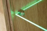 Vitrine Cathlyn in Viking Eiche und Kaschmir Vitrinenschrank mit gefr�sten Rillen inkl. LED