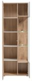 Vitrine Cathlyn in Viking Eiche und Kaschmir Vitrinenschrank mit gefr�sten Rillen inkl. LED