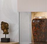 Vitrinenschrank Cathlyn in Viking Eiche und Kaschmir Vitrine mit gefr�sten Rillen inkl. LED