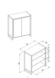 Kommode Malta in wei� und Artisan Eiche 80 x 88 cm