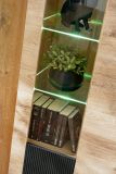 Vitrine Heron in Ribbeck Eiche und schwarz Vitrinenschrank mit gefr�sten Rillen inkl. LED
