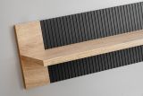 Wandboard Heron in Ribbeck Eiche und schwarz Wandregal mit gefr�sten Rillen 160 cm