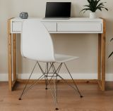 Schreibtisch Malta in wei� und Artisan Eiche 100 cm