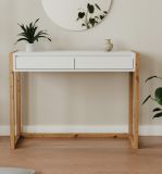 Schreibtisch Malta in wei� und Artisan Eiche 100 cm