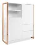 Highboard Malta in wei� und Artisan Eiche 120 x 139 cm