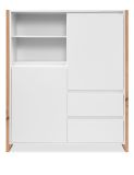Highboard Malta in wei� und Artisan Eiche 120 x 139 cm