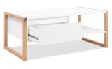 Couchtisch Malta in wei� und Artisan Eiche 100 x 55 cm