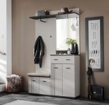 Garderobe Set Vektor in Kaschmir und schwarz Garderobenkombination 4-teilig mit Streifenmuster 120 x 203 cm