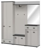 Garderobe Set Vektor in Kaschmir und schwarz Garderobenkombination 5-teilig mit Streifenmuster 180 x 203 cm