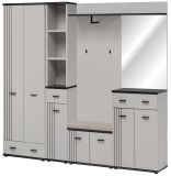 Garderobe Set Vektor in Kaschmir und schwarz Garderobenkombination 6-teilig mit Streifenmuster 210 x 203 cm