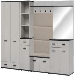 Garderobe Set Vektor in Kaschmir und schwarz Garderobenkombination 6-teilig mit Streifenmuster 210 x 203 cm