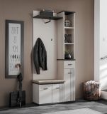 Garderobenpaneel Vektor in Kaschmir und schwarz Wandgarderobe 60 x 157 cm