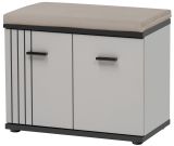 Garderobe Sitzbank Vektor in Kaschmir und schwarz Garderobenbank mit Streifenmuster 60 x 46 cm