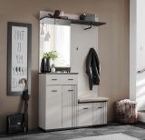 Flurkommode Vektor in Kaschmir und schwarz Flurschrank mit Streifenmuster 60 x 96 cm