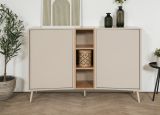 Sideboard Sena in Kaschmir und Artisan Eiche 135 cm, mit Push-to-Open
