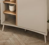 Highboard Sena in Kaschmir und Artisan Eiche 90 x 140 cm, mit Push-to-Open