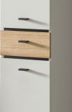 Badezimmer Hochschrank Matteo in Kaschmir und Evoke Eiche 32 x 191 cm