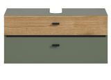 Waschbeckenunterschrank Matteo in gr�n und Evoke Eiche 75 cm