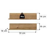 Badezimmer Regal Set Matteo in Evoke Eiche 51 cm