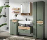 Badm�bel Set Matteo in gr�n und Evoke Eiche Badkombination 207 x 191 cm