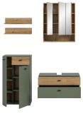 Badm�bel Set Matteo in gr�n und Evoke Eiche Badkombination 141 x 191 cm
