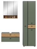 Badm�bel Set Matteo in gr�n und Evoke Eiche Badkombination 141 x 191 cm