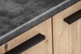 K�chenzeile Smart in Artisan Eiche und Grau, K�chenschrank Set 7-teilig 220 x 210 cm