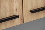 K�chenzeile Smart in Artisan Eiche und Grau, K�chenschrank Set 7-teilig 220 x 210 cm