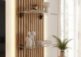 Wohnwand Sweet in Lehm-Grau und Evoke Eiche Schrankwand h�ngend mit LED 220 cm, Push-to-Open
