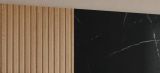 TV-Lowboard Set Arion in Cremona Eiche und Marmor schwarz 160 cm, Flat-TV Unterschrank mit Wandpaneel h�ngend