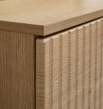 TV-Lowboard Set Arion in Cremona Eiche und Marmor schwarz 160 cm, Flat-TV Unterschrank mit Wandpaneel h�ngend