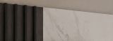 TV-Lowboard Set Brion in Graphit Eiche und Marmor wei� 160 cm, Flat-TV Unterschrank mit Wandpaneel h�ngend