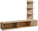 TV-Lowboard Set Sense in Cremona Eiche 180 cm, Flat-TV Unterschrank mit Streifenmuster h�ngend