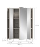 Badezimmer Spiegelschrank Cover in Artisan Eiche 60 x 70 cm Badschrank 3-t�rig