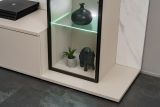 Wohnwand Charm in Kaschmir und Marmor wei�, Schrankwand 240 cm mit Beleuchtung, Push-To-Open