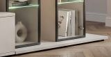 Wohnwand Charm in Kaschmir und Marmor wei�, Anbauwand 300 cm mit Beleuchtung, Push-To-Open