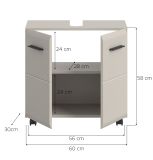 Waschbeckenunterschrank Cover in Kaschmir Badezimmer Unterschrank auf Rollen 60 cm
